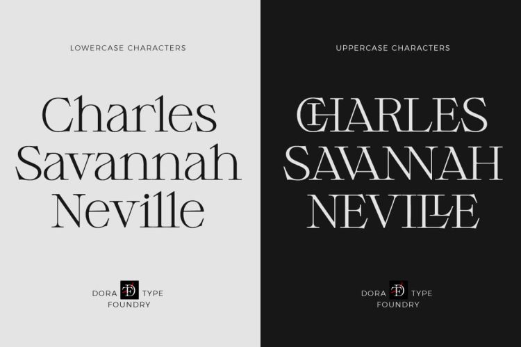 geometric elegant serif typeface